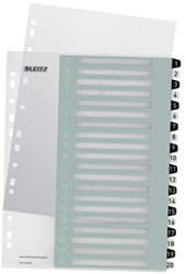 Leitz WOW printbare index, 20 tabs, zwart-wit