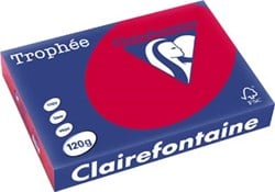 Clairefontaine papier gekleurd Trophée Intens A4 120 g 250 vel kersenrood