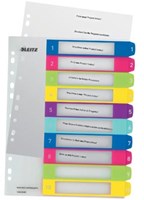 Leitz tabbladen A4 extra breed print Wow met genummerd tabs van 1-10-2