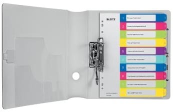 Leitz tabbladen A4 extra breed print Wow met genummerd tabs van 1-10-3