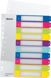 Leitz tabbladen A4 extra breed print Wow met genummerd tabs van 1-10