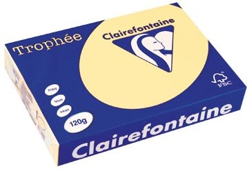 Clairefontaine Trophée Pastel, gekleurd papier, A4, 120 g, 250 vel, kanariegeel