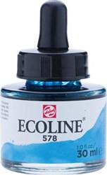 Talens Ecoline waterverf flacon van 30 ml hemelsblauw cyaan