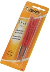 Bic balpen M10 Clic op blister medium punt rood