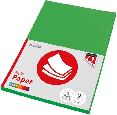 Kopieerpapier Quantore Colour A4 160gr grasgroen 50 vel