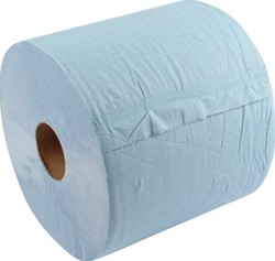 Tork Industrial Heavy Duty poetspapier rol 3-laags systeem W1/W2 blauw pak van 2 rollen