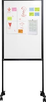 Verrijdbaar whiteboard 75 x 120cm verticaal Smit Visual emaille