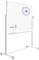 Verrijdbaar magnetisch whiteboard, emaille en aluminium, 120 x 150 cm