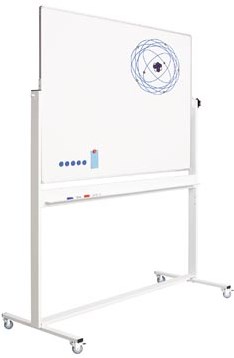 Verrijdbaar magnetisch whiteboard, emaille en aluminium, 120 x 150 cm