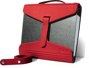 Ordner tas rood leder