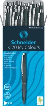 Balpen Schneider K20 Icy Colors zwart medium-2
