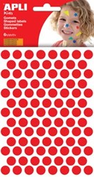 Apli Stickers cirkels rood diameter: 10,5 mm 588 stuks