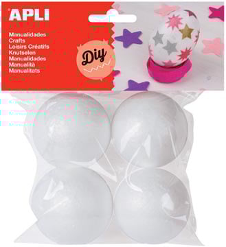 Apli piepschuim bol diameter 45 mm 4 stuks