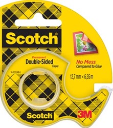 Scotch dubbelzijdige tape 12,7 mm x 6,3 m dispenser + rolletje