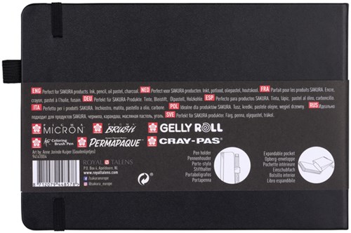 Notitieboek A5 Lijnen Zwart Sakura Schetsboek 80 Vel-2