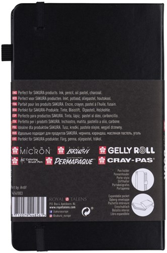 Notitieboek 13x21cm Zwart Sakura Schetsboek 80 Vel-2