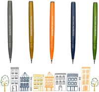 Brushpen Pentel Sign SES15C pastel assorti doos à 12 stuks-4