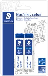 Potloodstift Staedtler Mars Carbon Micro 0.7mm HB blister 2 stuks