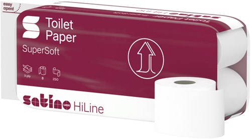 Toiletpapier Satino MT1 HiLine 3-laags 8x250 vel wit 071340