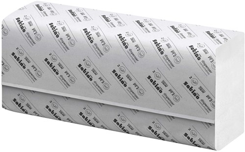 Handdoek Satino Comfort PT2 z-vouw 2-laags 20,6x24cm wit 277330-2