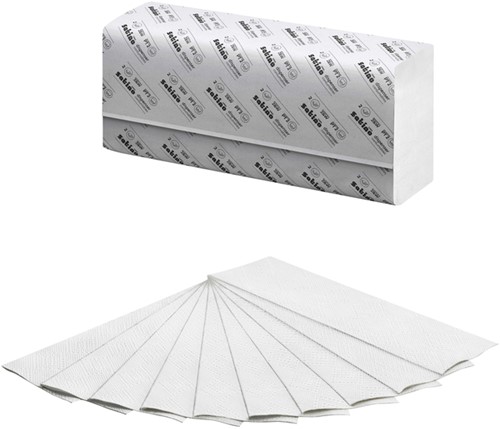Handdoek Satino Comfort PT2 z-vouw 2-laags 20,6x24cm wit 277330-3