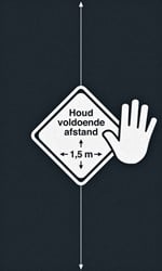 Deurmat afstand houden 90x150cm