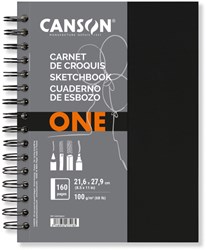 Schetsboek Canson Art Book One spiraalgebonden 80vel 100gr 216x279mm wit