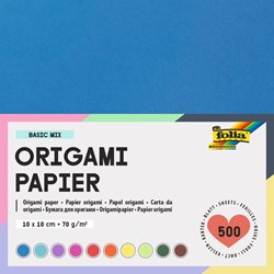 Origami papier Folia 70gr 10x10cm 500 vel assorti kleuren