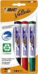 Viltstift Bic 1704 whiteboard rond assorti 1.4mm blister à 4 stuks