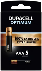 AAA Batterij Duracell Optimum 100% 5x
