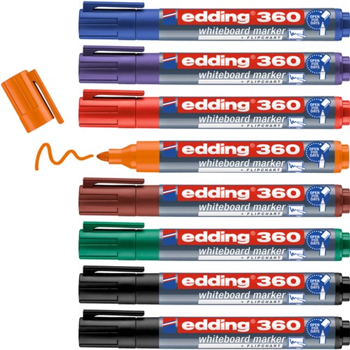 Whiteboardstift Edding 361 rond 1mm set à 8 kleuren assorti-2