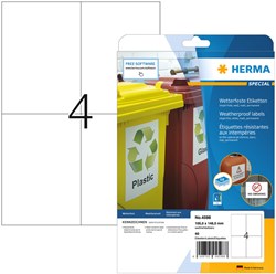 Etiket HERMA 4598 105x148mm folie wit 40 stuks