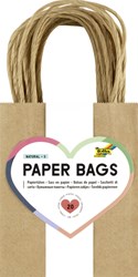Tas met handvat Folia kraftpapier 125gr 12x15x5.5cm 20 stuks naturel