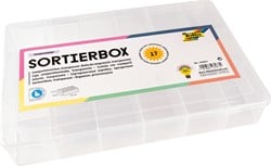 Plastic opbergdoos met vakjes Folia 17 vakken 18x26,5x4cm transparant