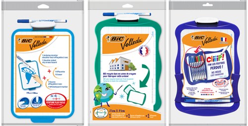 Mini Whiteboard 19x26cm met Stift en Wisser Bic Velleda-2