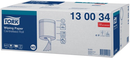 Poetspapier Tork M2 centerfeed 1-laags 165m wit 130034-3