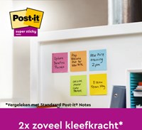 Post-it super Sticky notes, 90 vel, ft 76 x 76 mm, geassorteerde kleuren, pak van 21 blokken + 3 gratis-3