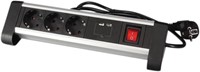 Stekkerdoos bureau 3x 220V incl. 2 USB-poorten met schakelaar 1.4m zwart