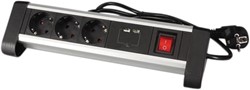 Stekkerdoos bureau 3x 220V incl. 2 USB-poorten met schakelaar 1.4m zwart