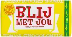 Chocolade Tony's Chocolonely melk noga blij met jou  reep 180g