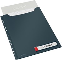 Insteekmap U-model Leitz Cosy harmonica A4 met perforatiestrip PP grijs-3