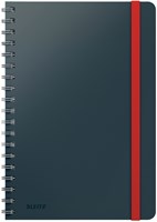 Notitieboek harde kaft B5 lijn grijs Leitz Cosy 160blz 100gr spiraal