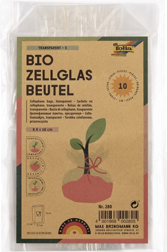 Cellofaanzak Folia 95x160mm 10 stuks transparant