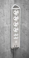 Stekkerdoos Brennenstuhl bureau Estilo 6 voudig inclusief 2 USB 2m meter wit/zilver-4