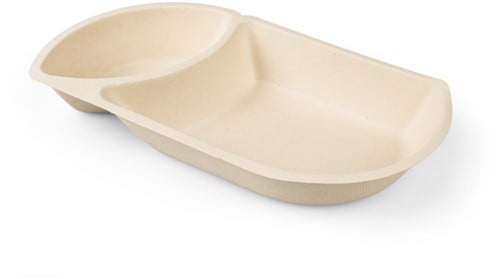 Snackbakje IEZZY A20 suikerriet PFAS-vrij 224x124x36mm 50 stuks