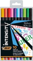 Bic fineliner Intensity fijn etui van 10 stuks in geassorteerde kleuren