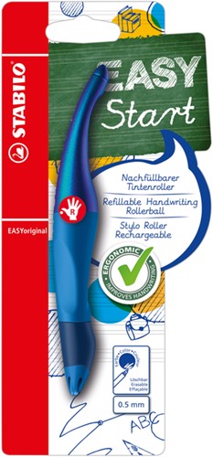 Rollerpen STABILO Easyoriginal rechtshandig holograph edition medium blauw blister à 1 stuk