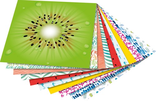 Vouwblaadjes Folia 80gr 15x15cm 50 vel 2-zijdig 10 tropical designs-3
