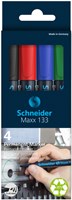 Viltstift Schneider Maxx 133 schuin 1-4mm assorti 4 stuks