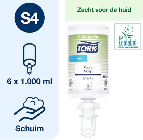 Handzeep Tork Clarity S4 foam 1000ml 520201-2